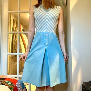 Authentic 1960s/1970s Blue Vintage Spring Dress